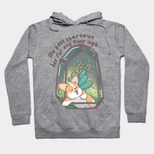 The Best Therapist Has Fur and Four Legs Corgi Magic Glow Terrarium Hoodie